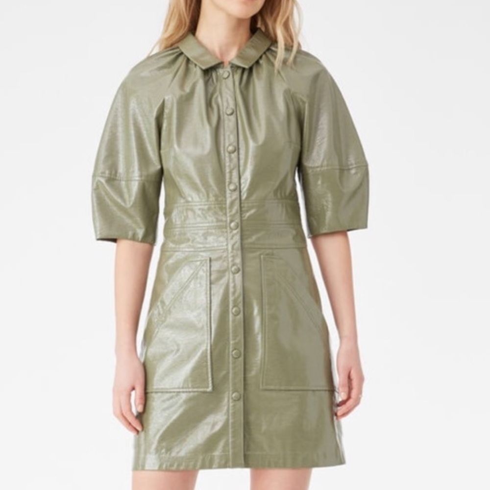 Rebecca Taylor Vegan Patent Leather Dress